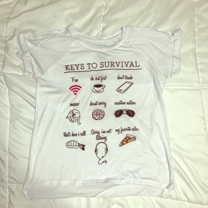 Keys to Survival White Tee